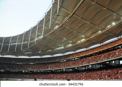 Full Crowd In A Big Stadium