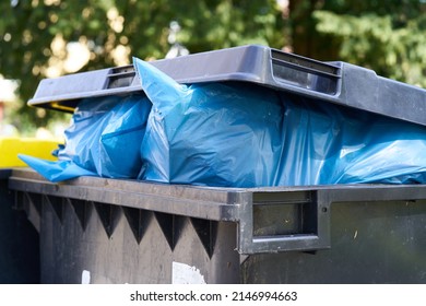 Full Dumpster Garbage Bags Sticking Out Stock Photo 2146994663 ...