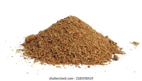 Full Fat Soy And Soy Bean Meal, High Protein And Fat , Piglet Swine Feed On White Background