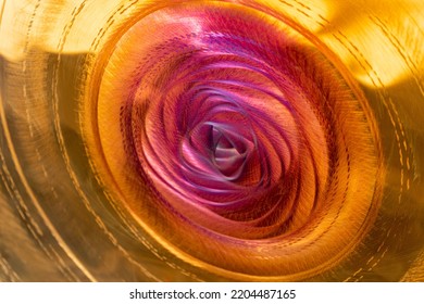 Full Frame Abstract Detail Shot Of A Colorful Metallic Gong