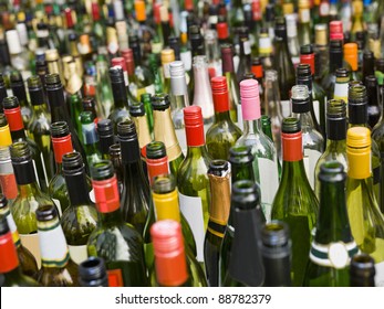 Full Frame of empty bottles