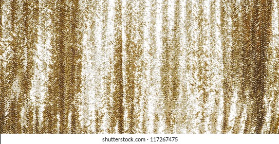 Full Frame Gold Sequins Curtain Background Texture.