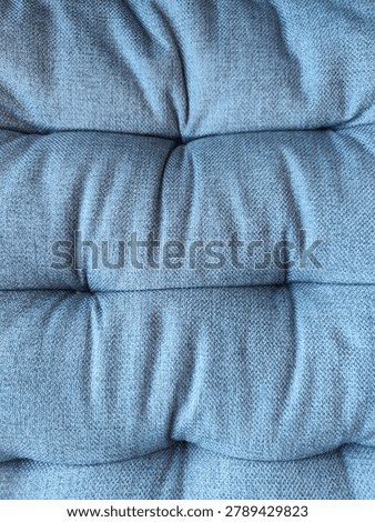 Full Frame High Resolution PBR Texture of Tufted Blue Gray Fabric, Padded Geometric Upholstery Pattern, Cushioned Linen Textile Albedo Map for Interior Archviz and Furniture 3D Asset Design
