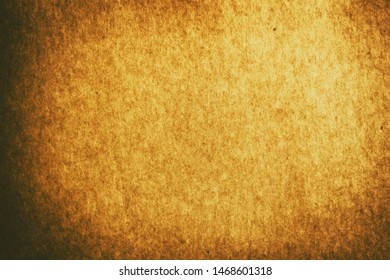 Full Frame Old Gold Brown Paper Texture Background With Vignette For Design Backdrop Or Overlay Design