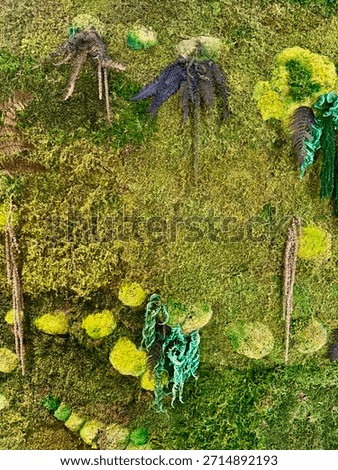 Full Frame Portrait View Of Moss And Fern Natural Green Background