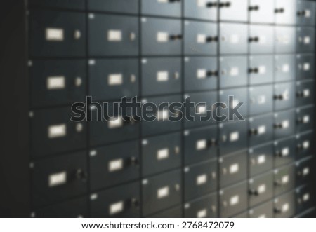 Full frame of security lockers with sticker