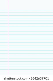 Full frame shot of blank single line page with copy space. Close-up. Blank page, paper, parallel,.