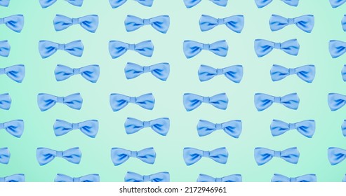 Full Frame Shot Of Blue Bow Ties Against Colored Background. Celebration And Fashion Concept, Bow Tie, Bow Tie Day, Elegance, Menswear, Backgrounds.