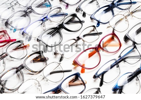 full frame shot of glasses blurred - different frame styles