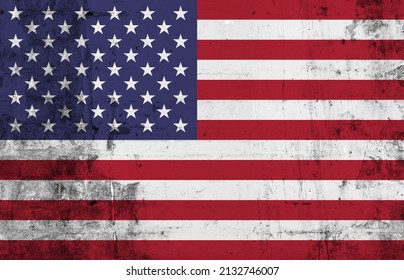 Full Frame Shot Of Messy American Flag. Unaltered, Flag Of United States, Striped, Pattern, Star Shape, Backgrounds, Flag, Identity, Politics And National Flag.