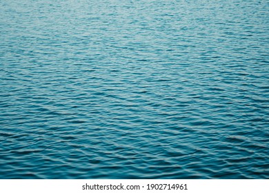 Full Frame Shot Of Rippled Blue Surface Of Water Of Lake