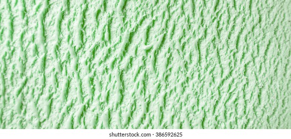 Full Frame Texture Background - Close Up of Green Mint or Pistachio Ice Cream - Creamy, Cold and Frozen Dairy Dessert
