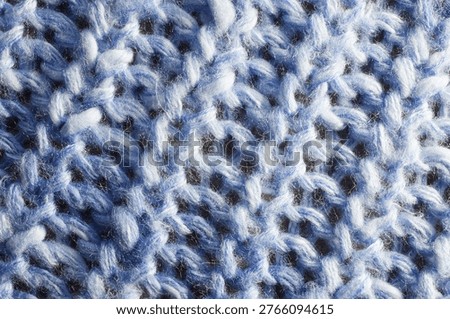 Full frame of the texture of knitted fabric made of wool thread.