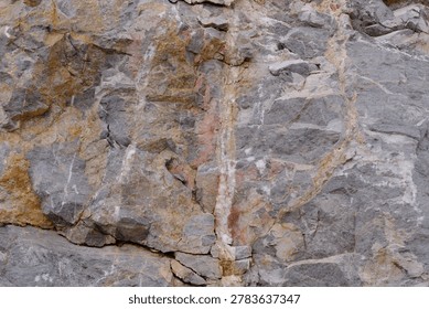 Full Frame Texture of Raw Calcite Veins in Limestone Rock Wall at Spil Mountain