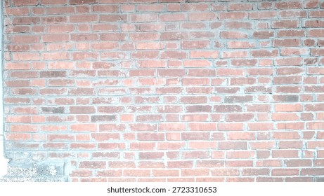 A full frame vertical shot of a rustic red brick wall texture background with copy space