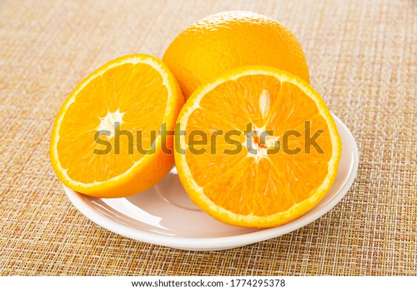 Full Fresh Orange Two Halves Orange Stock Photo 1774295378 Shutterstock