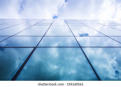 Full Glass Modern Building Reflects Sky Stock Photo (Edit Now) 196160561