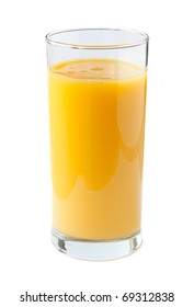 Full Glass Of Orange Juice Isolated On White Background