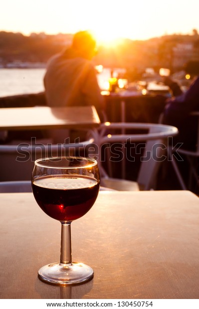 Full Glass Red Porto Wine On Stock Image Download Now