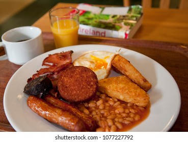 Full Irish breakfast with guidebook