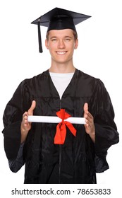 Full Isolated Studio Picture From A Young Graduation Man