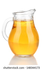 Full Jug Of Apple Juice, Isolated On White