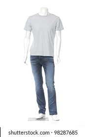 Full Length Male Mannequin In T-shirt