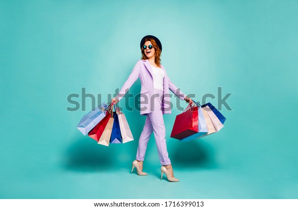 Full Length Photo Energetic Woman Worker Stock Photo 1716399013 ...