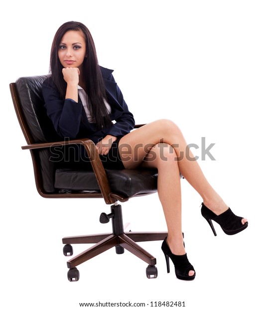 Full Length Portrait Beautiful Hispanic Businesswoman Stock Photo 