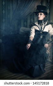 Full Length Portrait Beautiful Steampunk Woman Stock Photo 145172818 ...