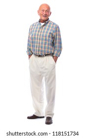 Full Length Portrait Of Handsome Senior Man Standing