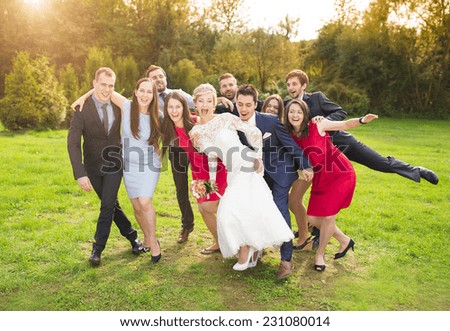 Similar – Image, Stock Photo A bride has fun Lifestyle