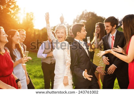 Similar – Image, Stock Photo A bride has fun Lifestyle