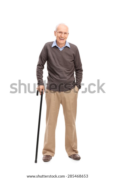 Full Length Portrait Senior Man Cane Stock Photo (Edit Now) 285468653