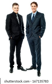 Full Length Portrait Of Two Businessmen