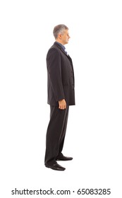 Full Length Profile Of A Middle Aged Business Man