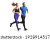 fitness couple white background