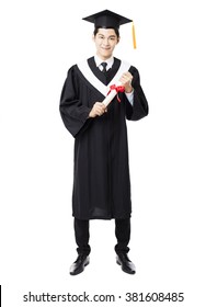 Full Length Of  Young Male College Graduation