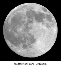 Full Moon Background Isolated On Black