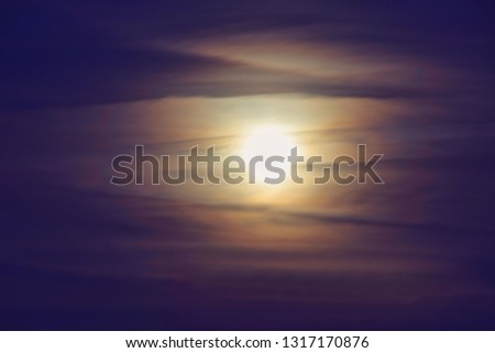 Similar – Image, Stock Photo Moon behind veil clouds