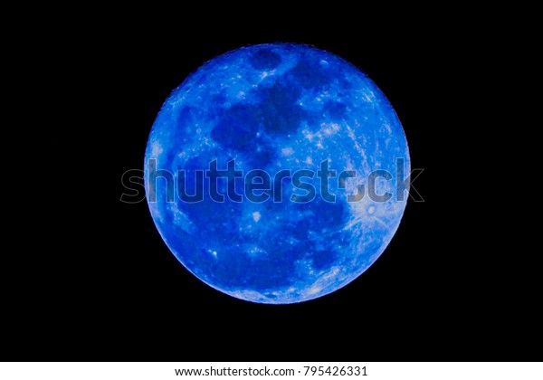 The full moon is\
blue and looks awesome.