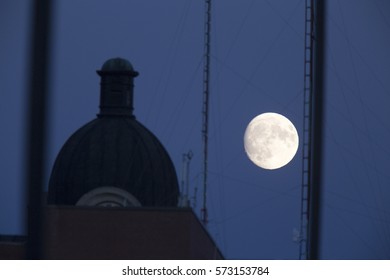 Full Moon And City Hall Dome Moose Jaw