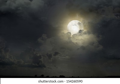 Full Moon In The Clouds