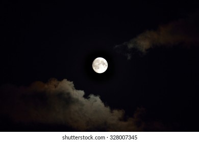 Full moon with clouds at night