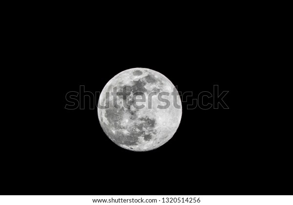 Full moon of the day February 19, 2019. One\
day before the event of the super\
moon