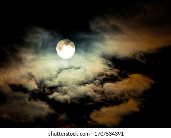 Full Moon Dramatic Clouds Night Sky Stock Photo Edit Now
