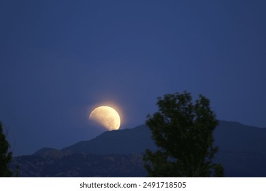 Full Moon Eclipse Glowing Night