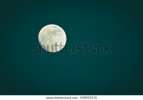 Full moon in evening ,\
nature , vintage