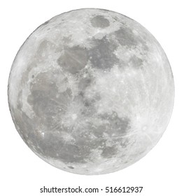 Full Moon Isolated Over White Background