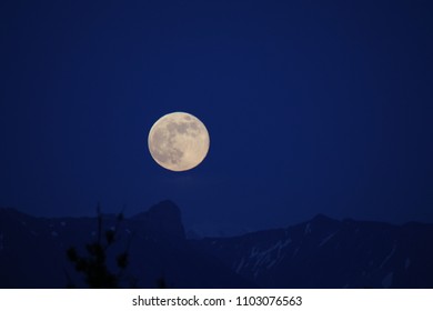 Full Moon On Sky Over Lake Stock Photo (Edit Now) 1936854754